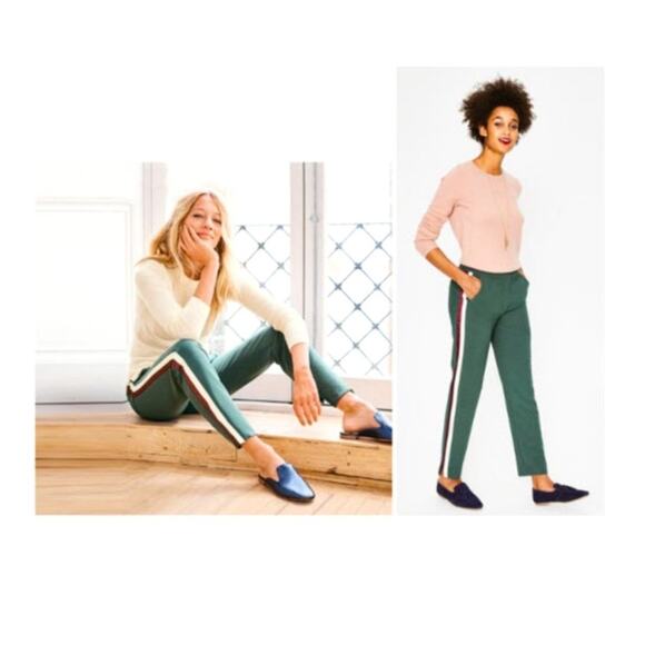 Boden Pants - Boden Size Green Bristol Tuxedo Stripe Pants White Red 12R